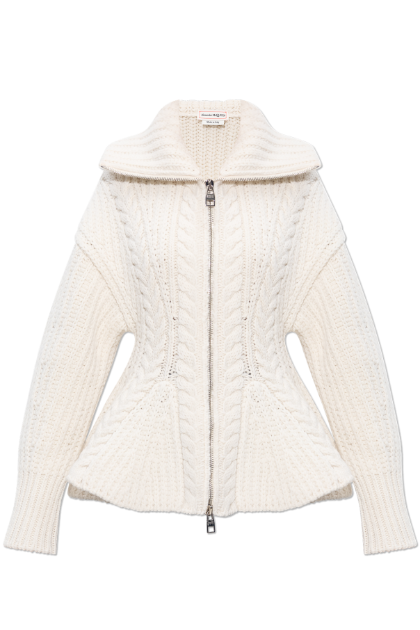 Alexander mcqueen peplum shops cardigan